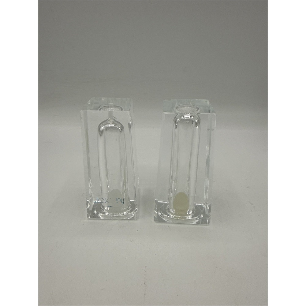 Vtg Toscany Japan Heavy Crystal Salt Pepper Shakers Set Fine Dining
